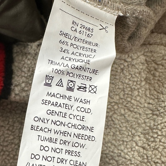 Pendleton striped Sherpa vest winter zip up tan red green - Picture 2 of 9